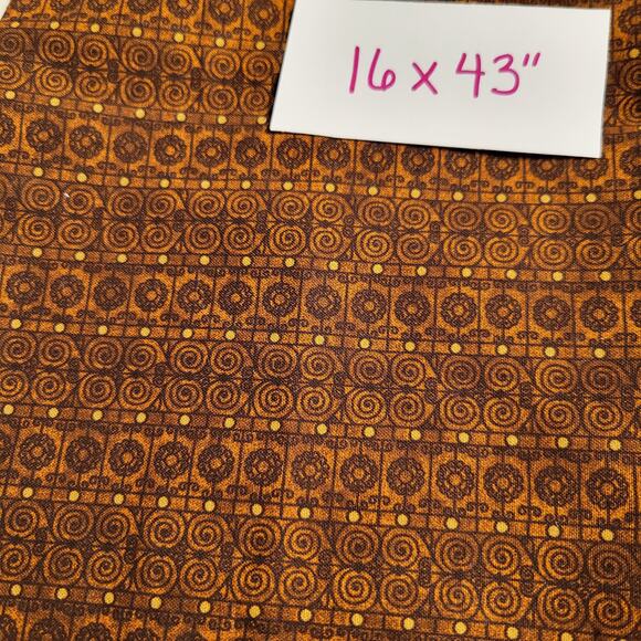 Cotton Fabric Lot 8 Pcs Fall Brown Prints Floral Geo Dot 18x44–10x21" Orange - Picture 3 of 10